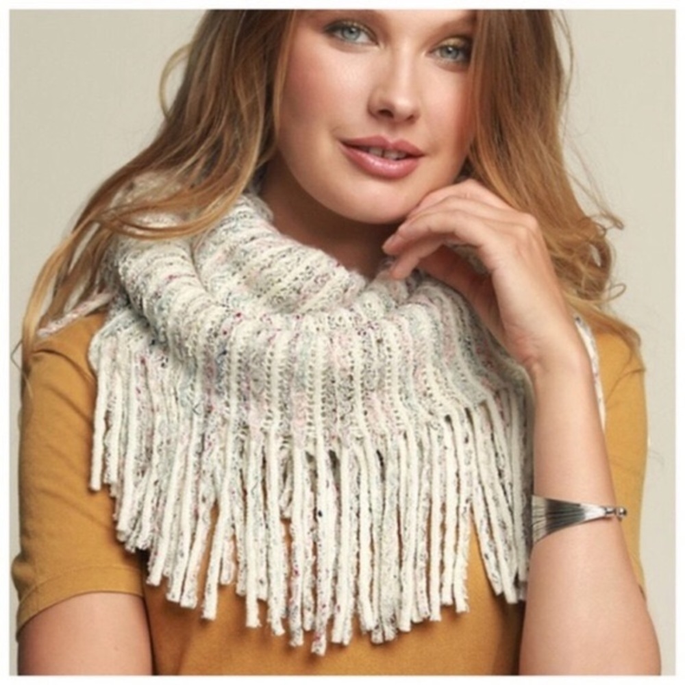 Ivory fringe soft boho scarf